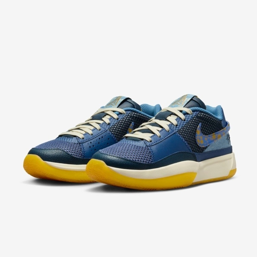 Nike Ja 1 GS Mystic Navy Yellow Speckled Basketball Sneakers Youth 6